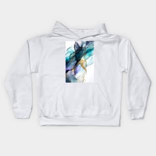 Green Coral Reef - Abstract Alcohol Ink Art Kids Hoodie